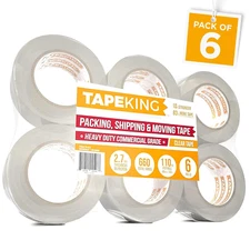 Clear Packing Tape - 60 Yards per Roll (Pack of 6 Rolls) - Stronger & Thicker...