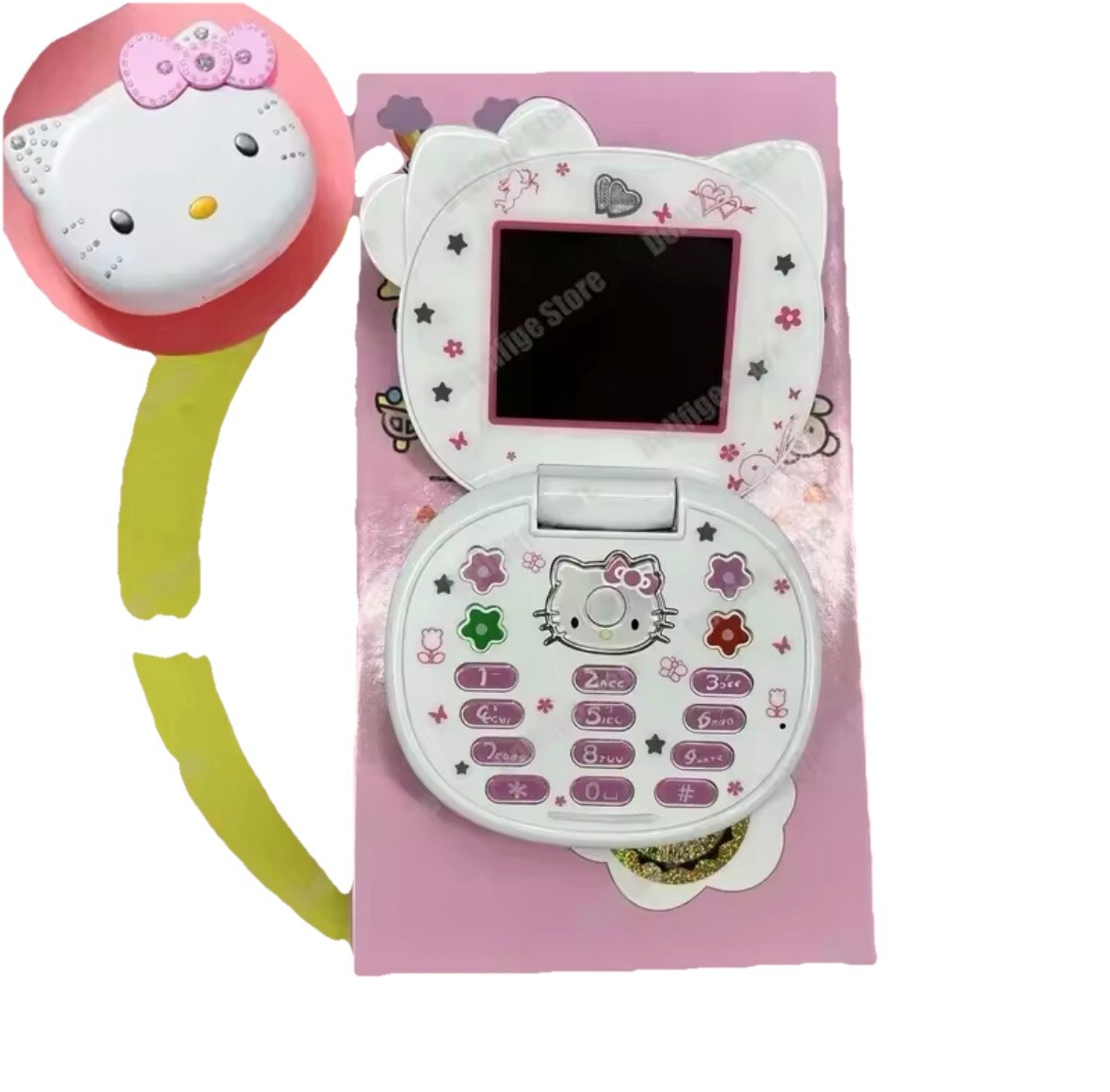 Hello Kitty Flip Phone Sanrio Cute Kawaii Kids Small