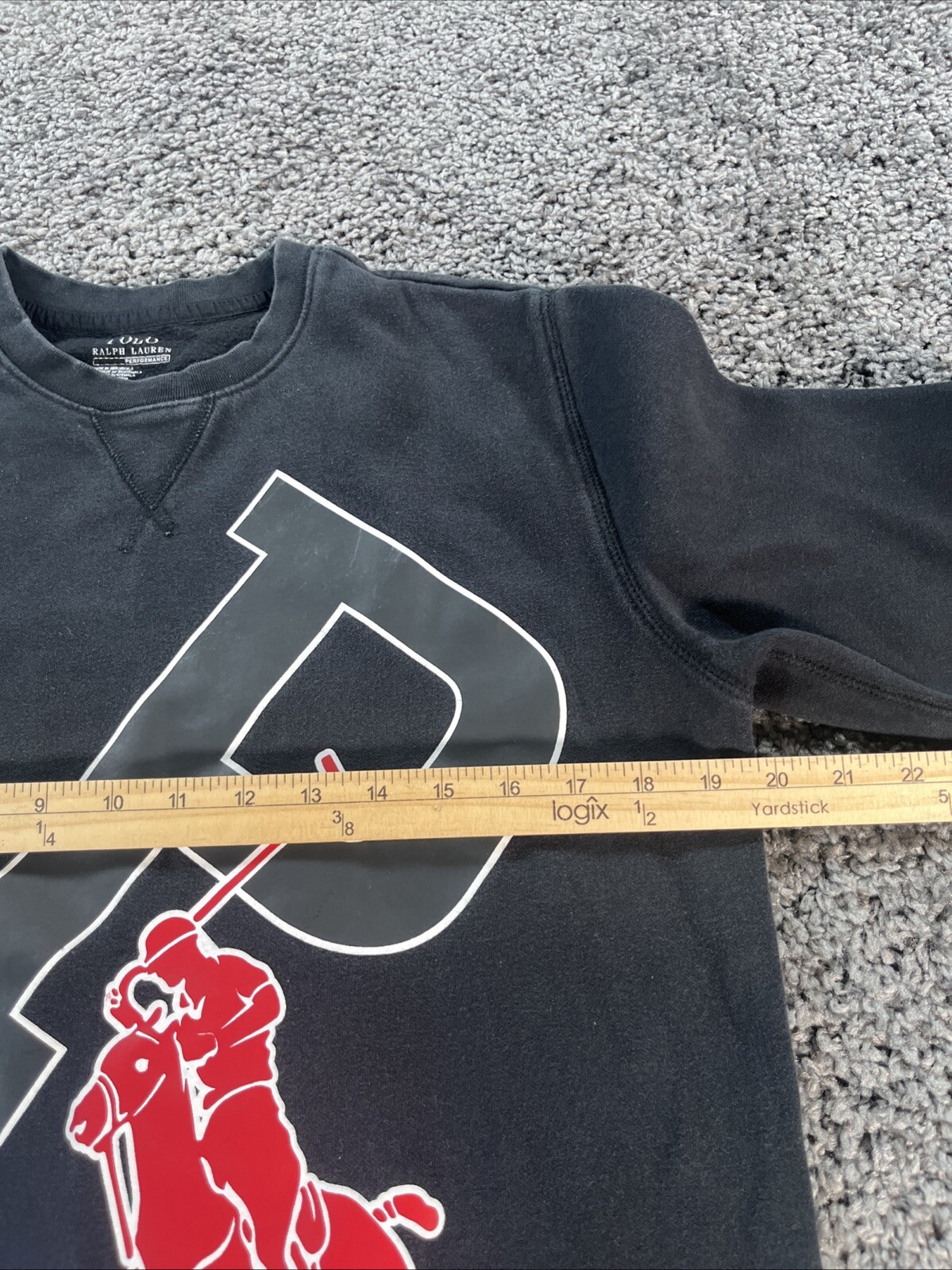 Polo Ralph Lauren Felpa Uomo S Nera Grande Logo Pony Spell Out Performance