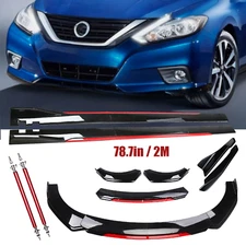 For Nissan Altima Sedan Front Bumper Lip Spoiler Splitter Side Skirt Body Kit