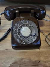 Vintage Northern Telecom Brown Rotary Desk Top Telephone
