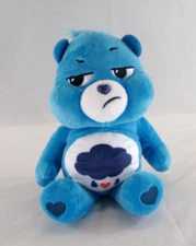 Care Bears Basic Fun 14" Grumpy Bear Blue Rain Cloud Stuffed Animal Plush - EUC
