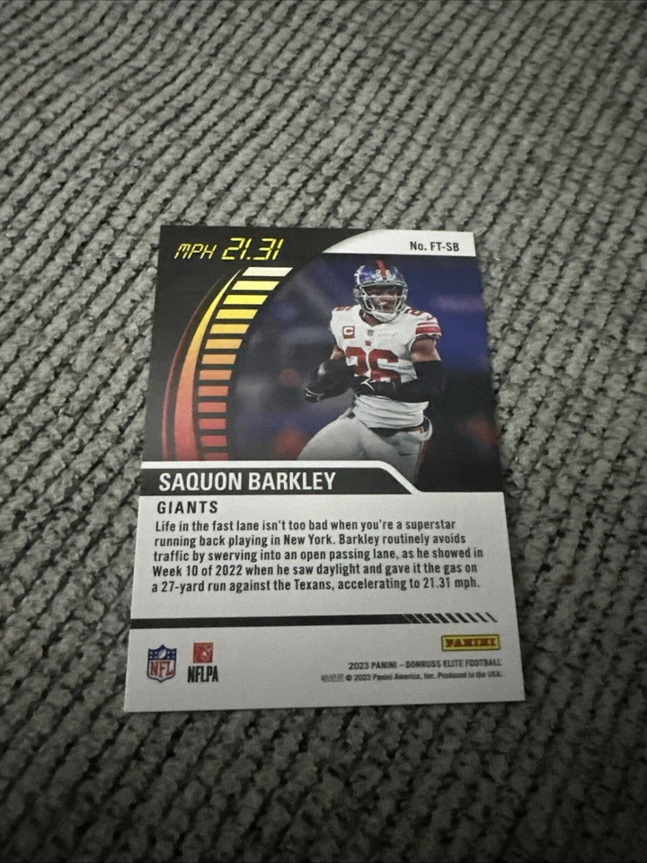 2023 Panini Donruss Elite - Full Throttle Orange #FT-SB Saquon Barkley /99 - Image 2 of 3