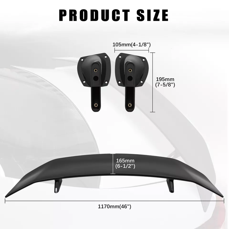 For Dodge Charger 1971-1974 1975-79 46" GT Style Rear Trunk Spoiler Racing Wing - Image 3 of 4