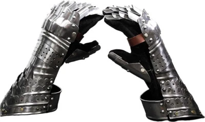 WAIZ Medieval Warrior Steel Gothic Knight Style Warrior Functional Gloves & Gauntlets