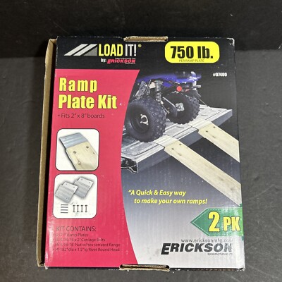 New Erickson 750 Lb. Capacity Aluminum Loading Ramp Kit 07400 FOR 2'' x 8'' Boards