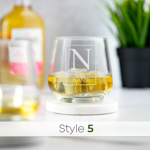 Personalised Modern Angled Whiskey Glass Engraved Custom Glassware Gift Ideas - Picture 6 of 10