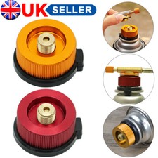 2XCamping Stove Butane Gas Adapter Fuel Canister For Long Gas Tank Metal Convert