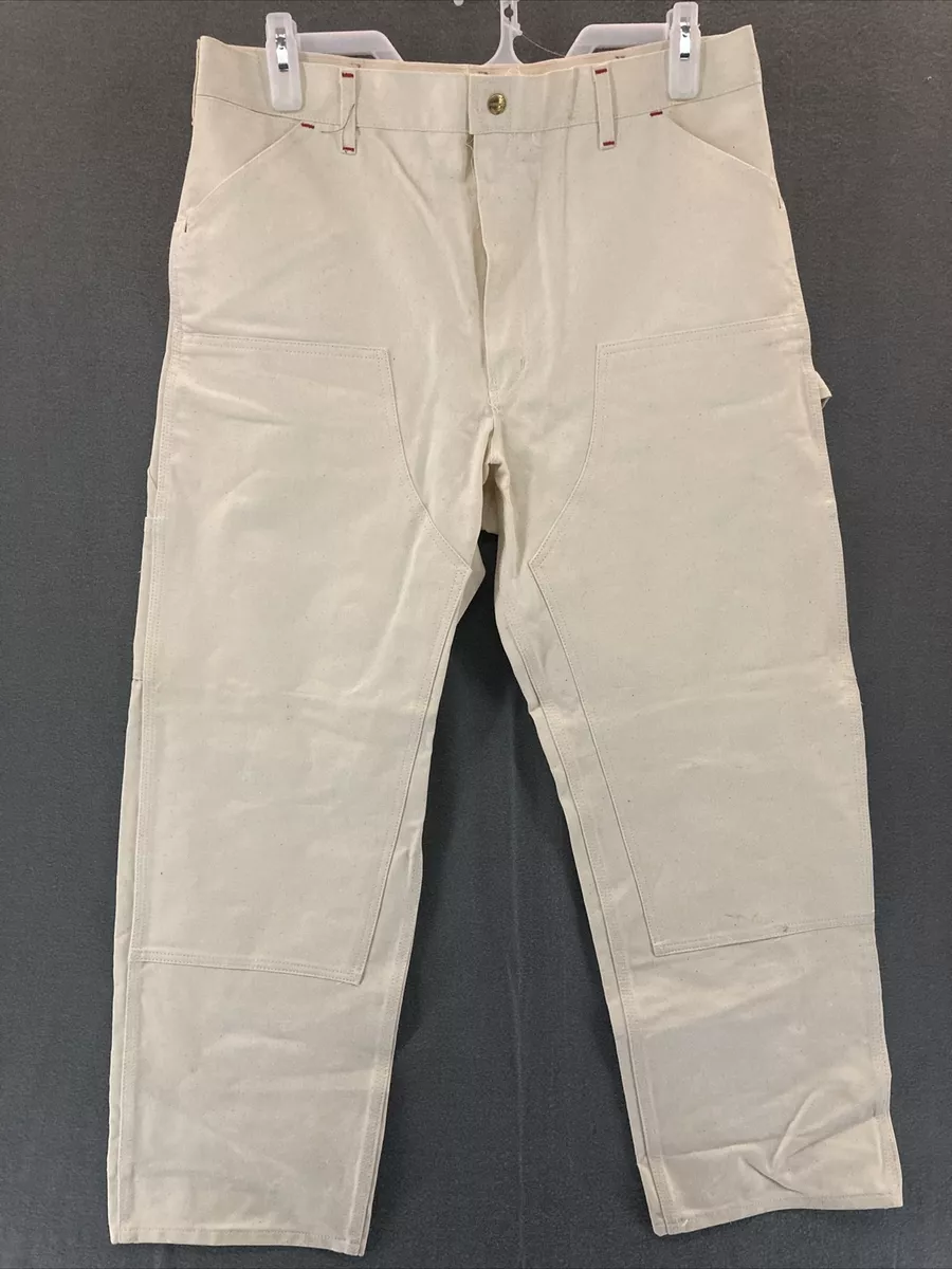 Vtg 89 Carhartt Carpenter Painter Double Knee Canvas Pants SZ 38x30 USA NWT Men