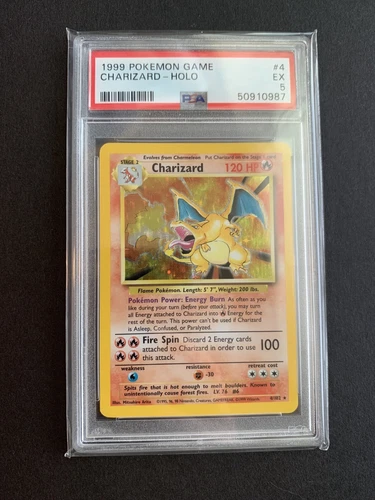 Pokémon Charizard Base Set Unlimited Holo 4/102 PSA 5  (50910987)