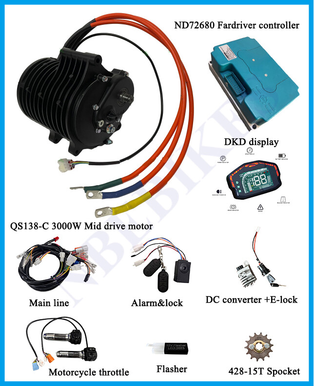 三輪車 QS MOTOR 138-C 3000W Mid-driver Motor with ND72530/72680
