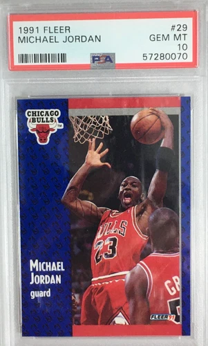 1991 Fleer #29 Michael Jordan PSA 10 Gem Mint Chicago Bulls Wizards