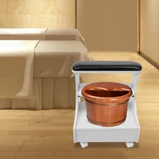 Foot bath Stool Foot Rest Pedicure Trolley 4 Universal Wheels Foot Massages USA!