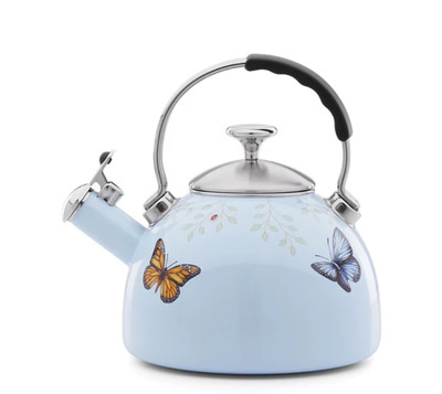 Butterfly Meadow Kitchen Blue Tea Kettle, 2.5 Qt.