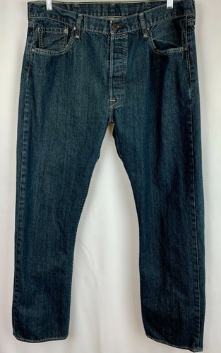 Levis Mens Blue Button Fly Jeans sz 38 x 34 (11623) - 第 1/4 張圖片