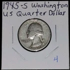 1945 25C Washington Quarter BU .9 Fineness Silver 1964 And Older!