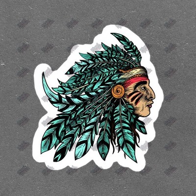 Vintage Native American Chief Vinyl Sticker Decal Boho Decor Laptop, #489407