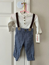 Cat Jack Baby 2pc Suspender Pants Outfit 3-6M NWT