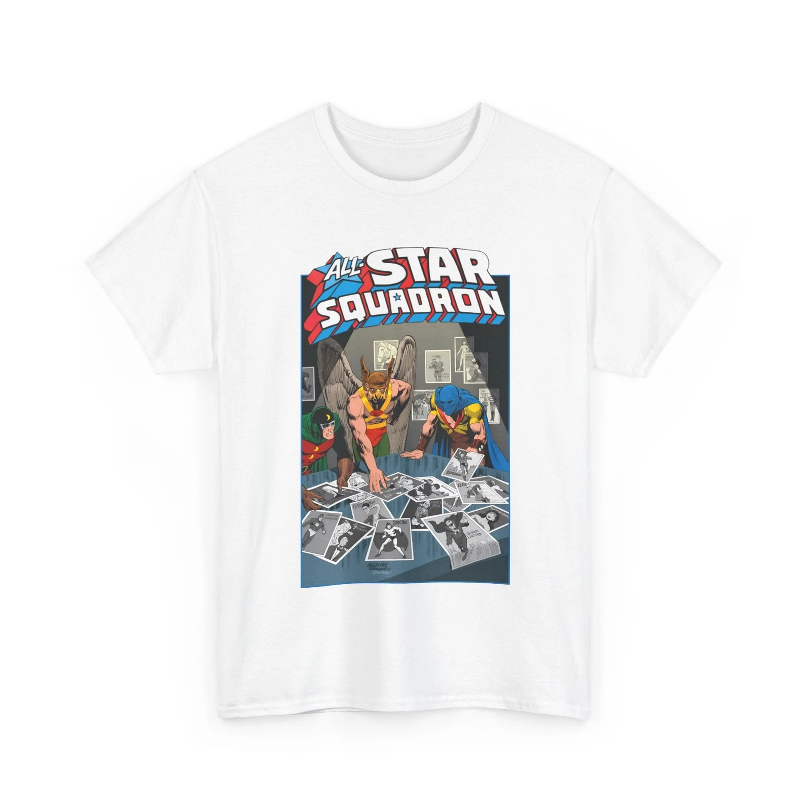 All-Star Squadron T-Shirt - Hawkman, Dr Mid-Nite, Atom - JSA Members - DC Comics