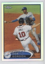 2012 Topps Chrome Refractor Dee Gordon Chipper Jones ( Sliding) #136 HOF 0ps8