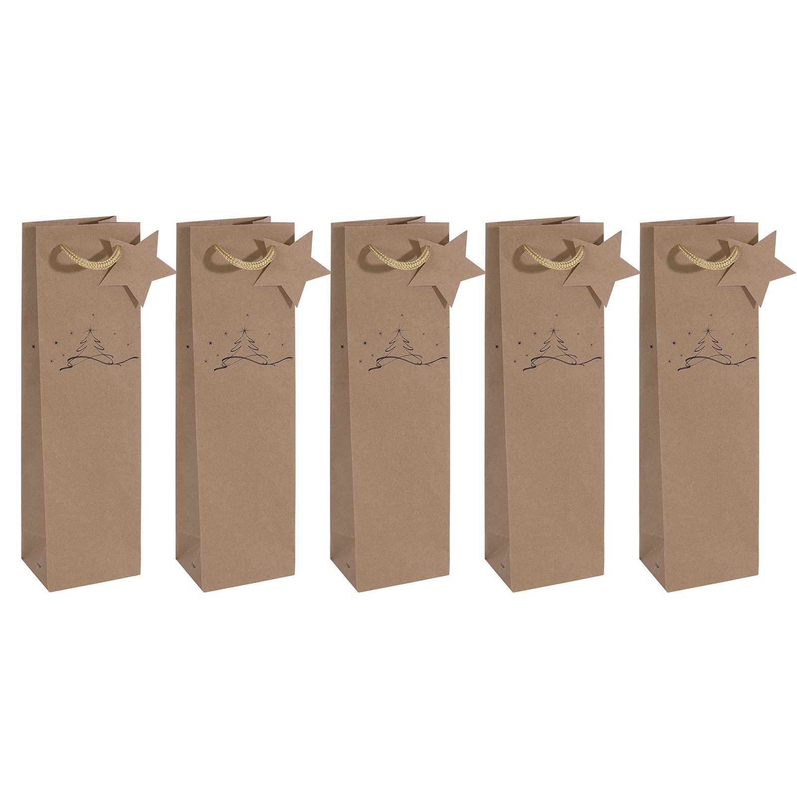 SIGEL GT039 Gift bag bottle, brown, 10 x 35 cm for Bottles brown/black