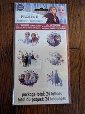 Disney Frozen II Temporary Tattoos. 4 Sheets. 24 Tattoos.