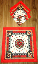 Vintage Bandana USA WAMCRAFT Southwest Aztec Bird Tribal Native American