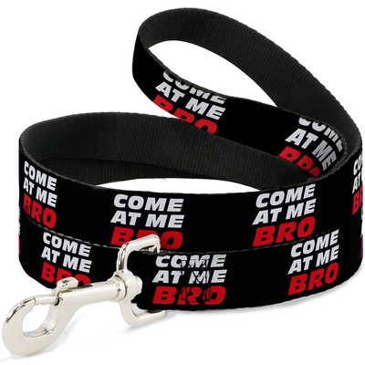 Dog Leash COME-AT ME-BRO Black/White/Red NARROW 0.5''