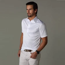 NWOT Collars & Co. White Semi-Spread Collar Polo in Size large business casual