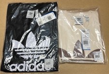  2 - ADIDAS Men's Adicolor Trefoil T-Shirts - Black  Wonder White - LARGE NEW