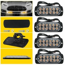 4/8Pcs Amber LED Strobe Light Truck Bar Hazard Beacon Flash Warning Emergency UK