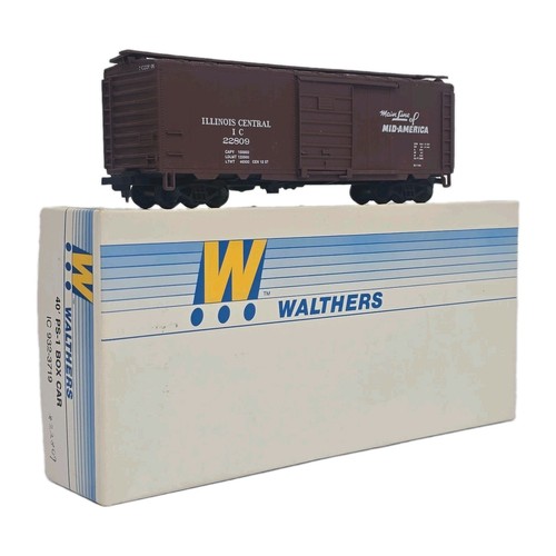 CARRO DE CAJA WALTHERS HO GAUGE ILLINOIS CENTRAL PS-1 22809 932-3719 MARRÓN VAGÓN EN CAJA | Condition: Used