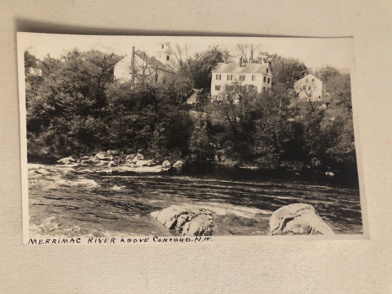 Vintage RPPC, Merrimack River Above Concord NH, 1907-17