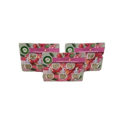 (3) Air Wick Lush Honeysuckle And Raspberry Scented Oil Refills, 5 In Each NEW 