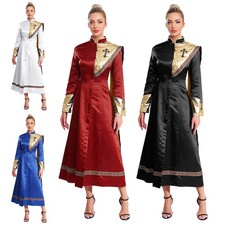 Women's Outfits Clubwear Choir Robe Minister Church Clergy Dress Long Sleeve