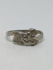 Vintage Sterling Silver 925 CZ Flower Ring Size 8.25