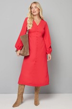 Wallis Red Fit & Flare Dress Womens Daywear Dresses