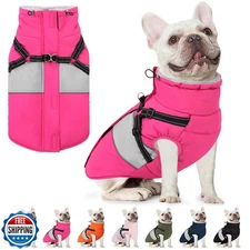 AOFITEE Dog Coat, Warm Dog Jacket with Harness Built in, Waterproof Coats for