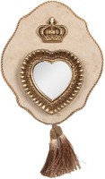 Clayre & Eef 62S334 Spiegel Beige-Goldfarben 19X3X22 Cm