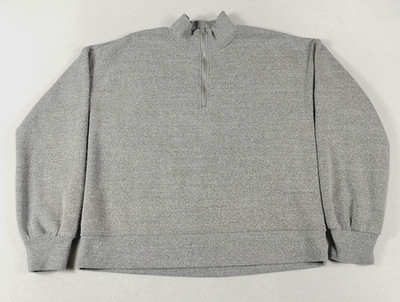 Threads 4 Thought Sweatshirt Mens Medium Gray 1/4 Zip Mock Neck Organic Cotton