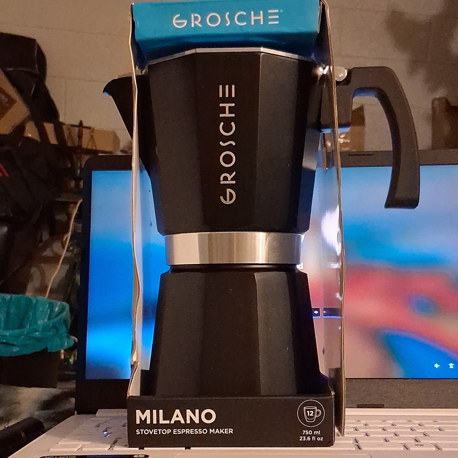 750 Ml 12 Cup Black For Ground Coffee