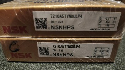   NSK 7210A5TYNSULP4 Abec-7 Super Precision Spindle Bearings. Matched Set NEW