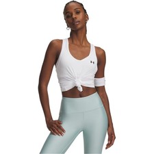 Image of Under Armour Womens Tech Racer Tank Top Sleeveless Vest Sports Training Fitness