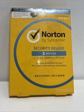 Norton Security Deluxe, 3 Device for Windows/Mac/ Andriod/iOS Boxed  New