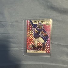Justin Jefferson 2020 Mosaic #270 Pink Camo Prizm NFL Debut Rookie Card RC. rookie card picture
