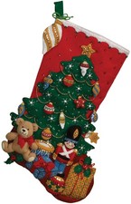 Bucilla 86303 Under The Tree Stocking Felt Applique Kit-18" Long