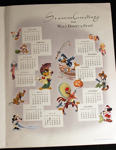 Walt Disney & Staff 1943 Christmas Card Hank Porter Illustrations History Vault - Picture 4 of 7