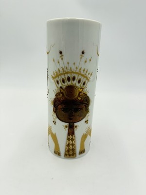 Rosenthal Studio Line Porcelain Bjorn Wiinblad Quatre Couleurs Cylinder Vase 6 H