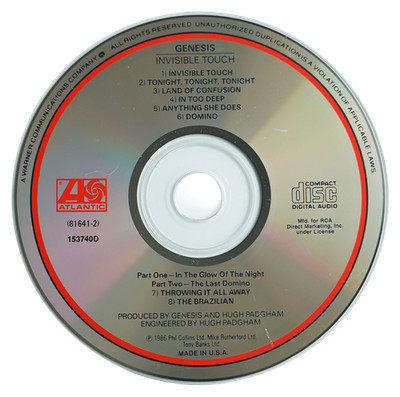 Genesis   Invisible Touch CD 1986 Prog Pop Rock Atlantic RCA Direct USA