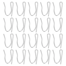58Pcs Curtain Hooks, Rustproof Offset Pin-on Drapery Hanging Hooks, Silver